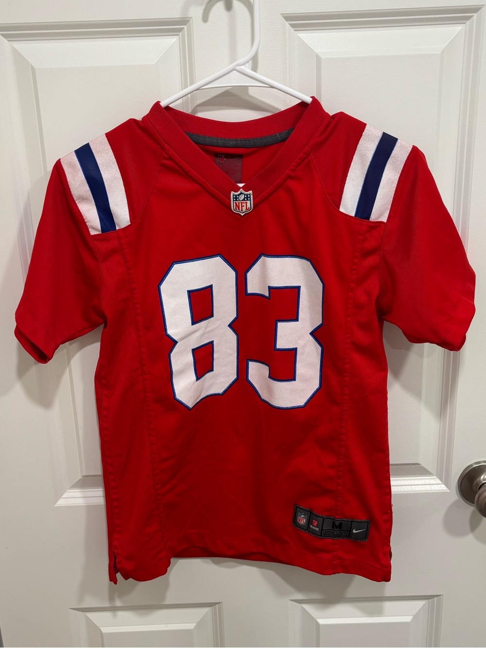 Nike New England Patriots Wes Welker #83 Retro Red Football Jersey Boys U.S. M